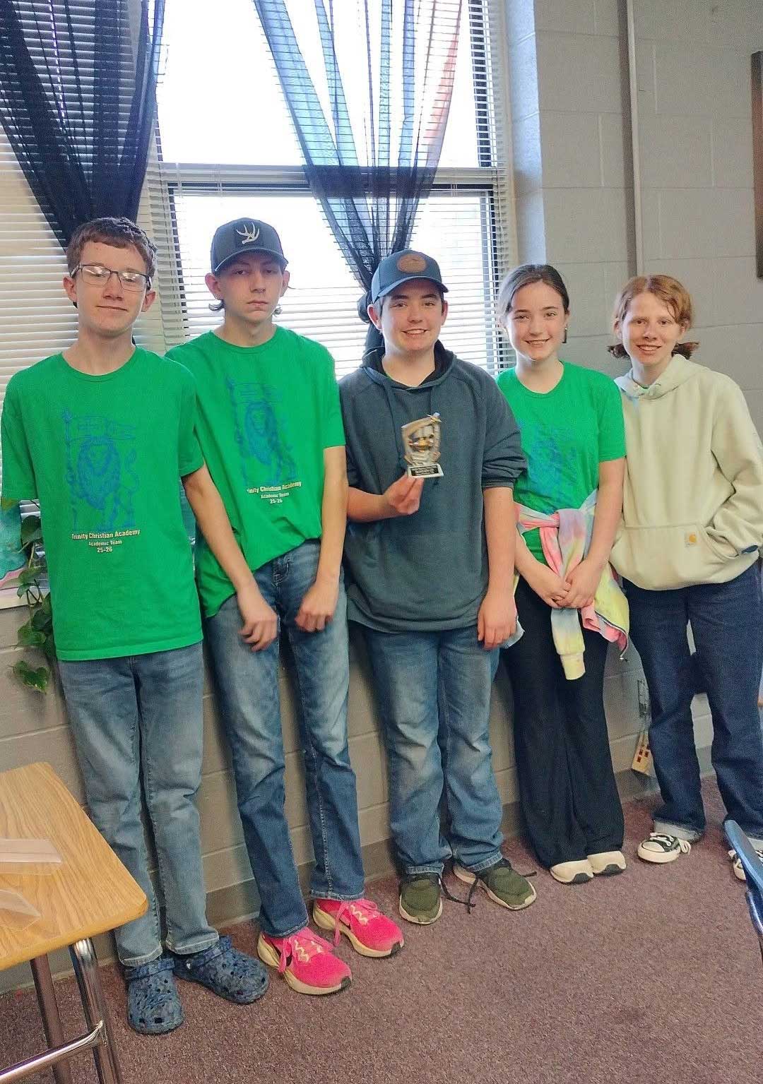 Trinity Christian Academy Academic Team students competing together