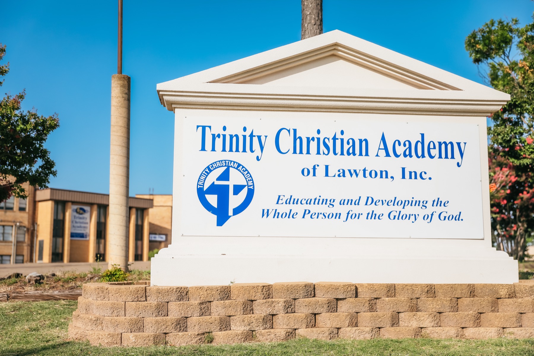 The Trinity Christian Academy of Lawton campus sign