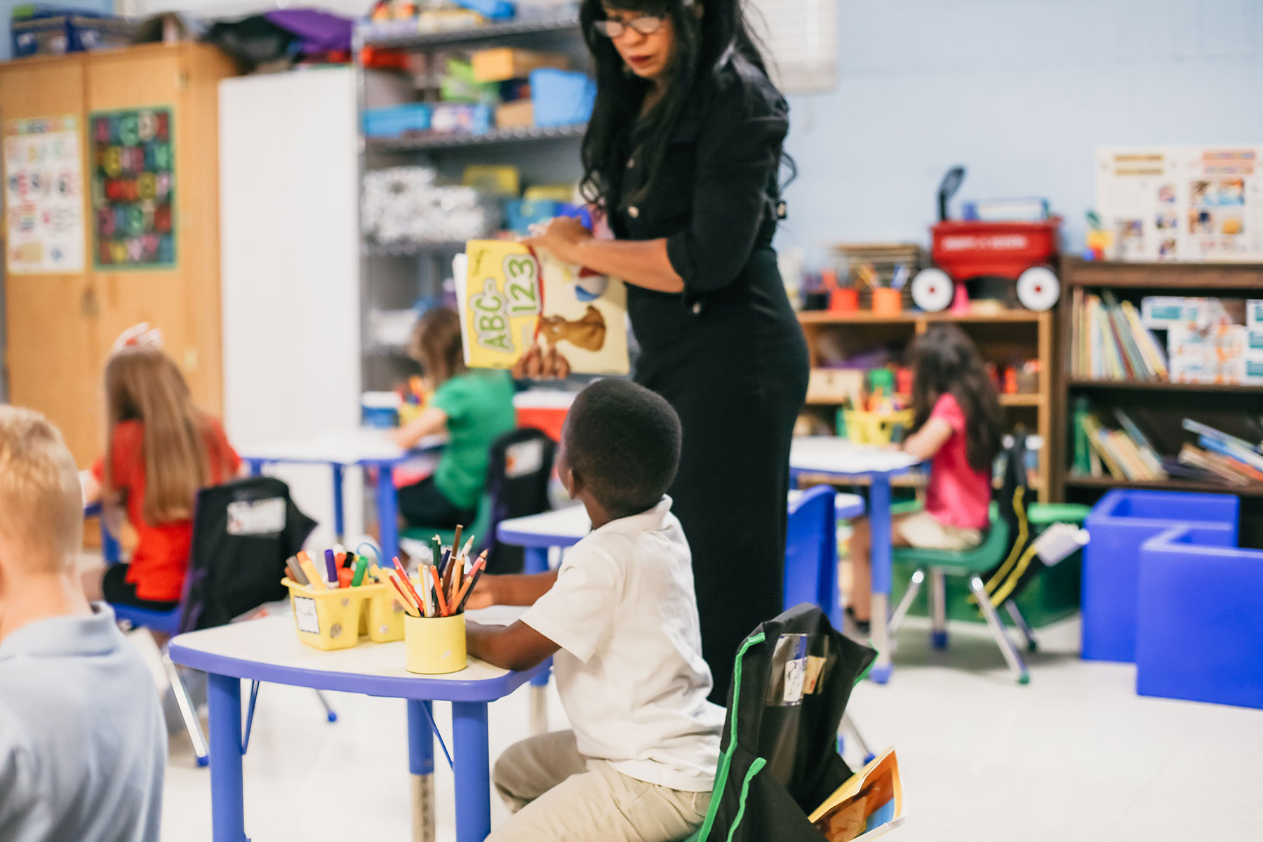 Students gathered together during a school day at Trinity Christian Academy