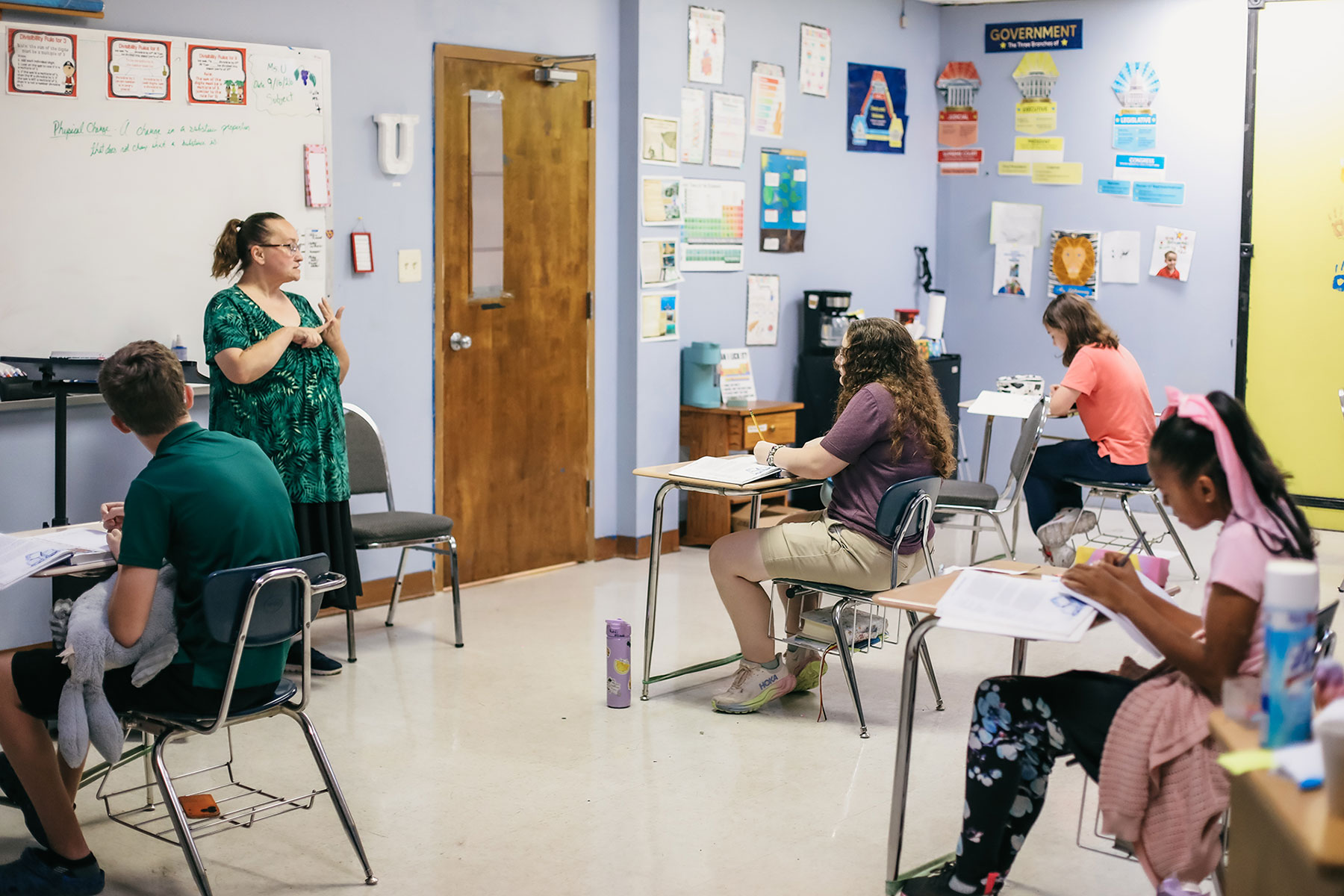 Students at work in a Trinity Christian Academy classroom